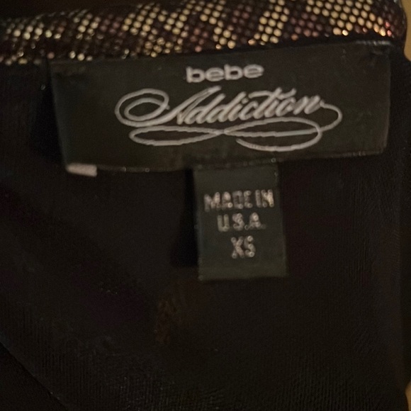 Bebe Addition metalic gold leopard print size XS raunch mini ddress - Picture 10 of 17